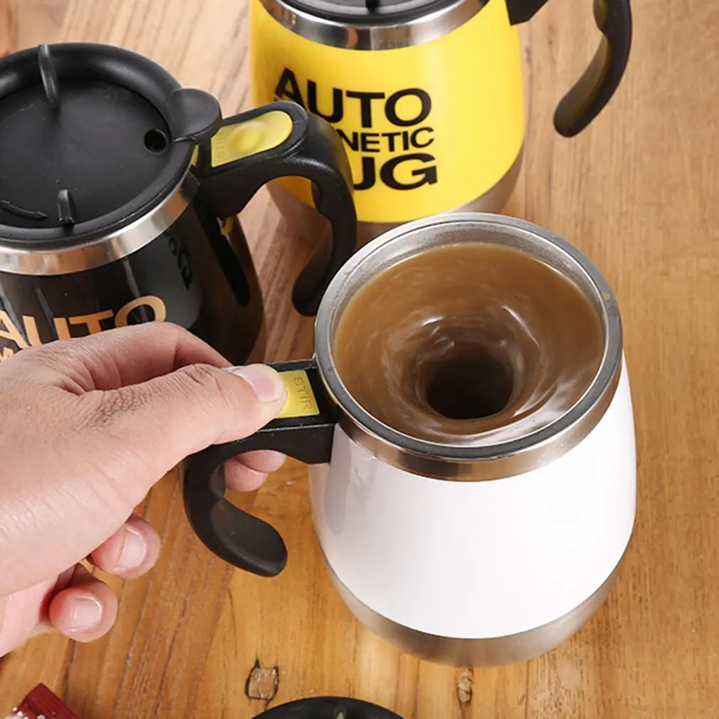 Self Mixing Magnetic Stirring Cup 400ml Stainless Steel Insulated