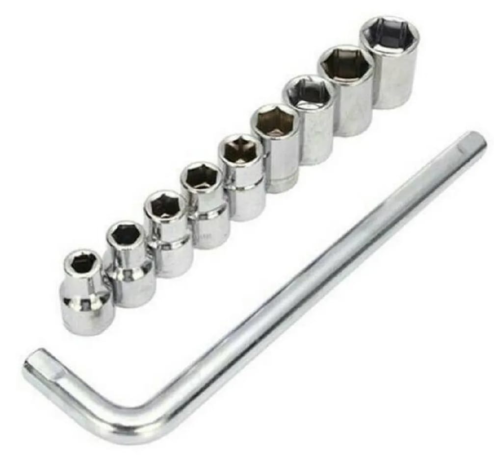 Professional 9Pc Heavy Duty Socket Wrench Set, 1/2″ Drive Metric Kit