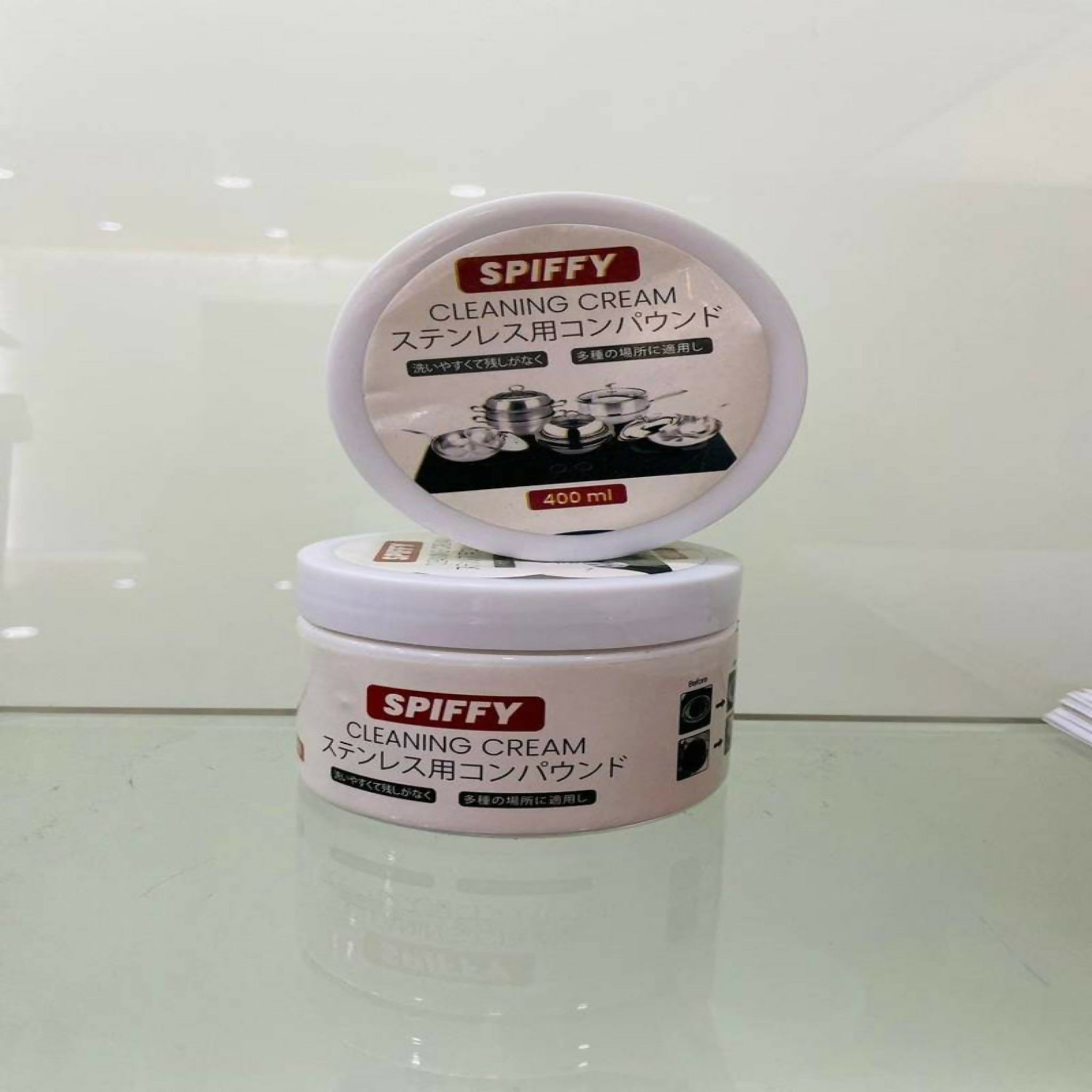 Spiffy Stainless Steel Cookware Cleaning Cream 400ml | Powerful Kitchen Utensil & Cookware Cleaner