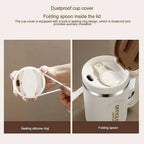 Stainless Steel Insulated Coffee Mug with Spoon | Anti-Slip Bottom | Office & Home Use