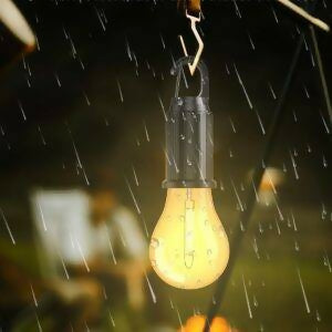 T01 Rechargeable Camping Bulb – 3-Gear Vintage LED Emergency Lamp with Carabiner Hook & Type-C Charging