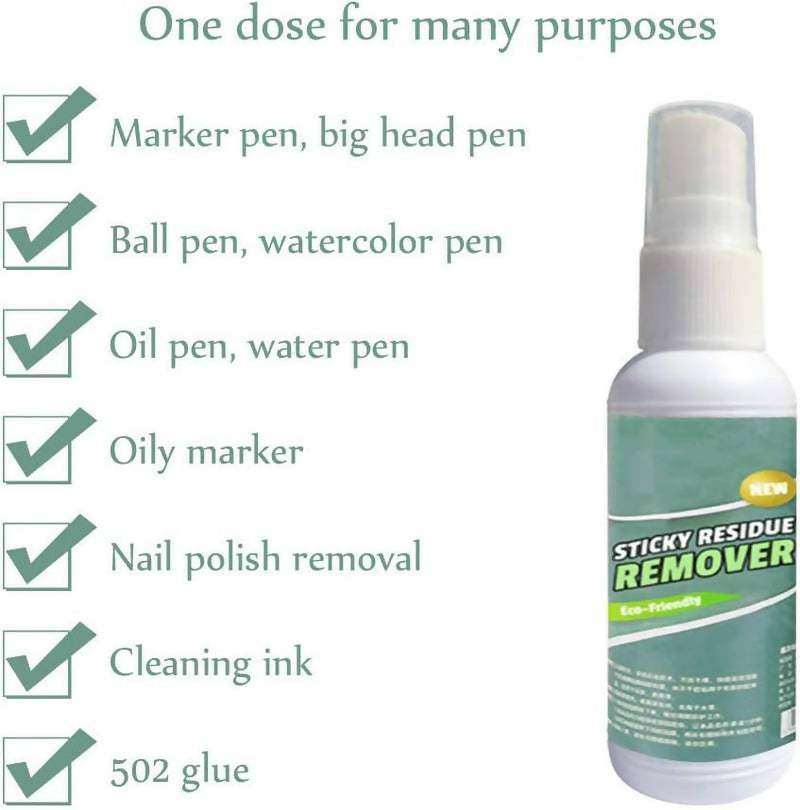 Sticky stuff Remover Gel spray , Portable surface safe Adhesive Remover , Ideal for sticky stains such as Bubblegum , Adhesive , Tape , Label Residue (30ML)
