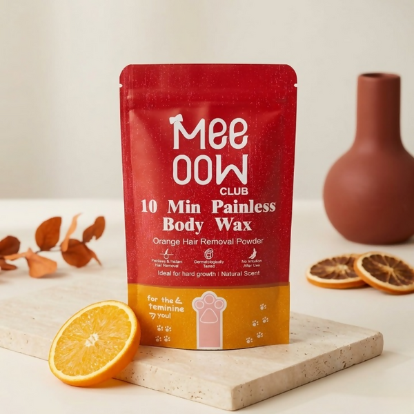 Meeoow Club 10 Min Painless Body Wax – Orange Hair Removal Powder for Smooth Skin - 100g