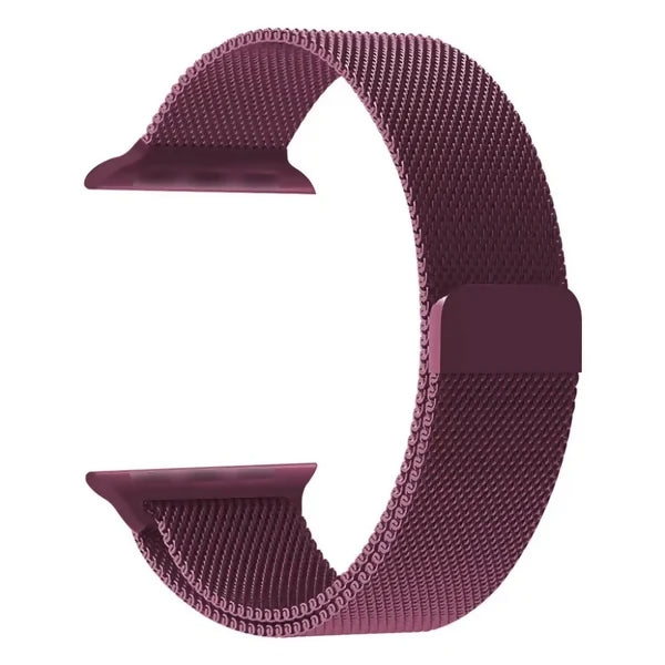 Plum | Apple Watch Milanese Magnetic Loop Strap | Stainless Steel Band | 42mm / 44mm / 45mm