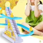 Duck Climbing Stairs Track Toy with Lights and Music for Kids