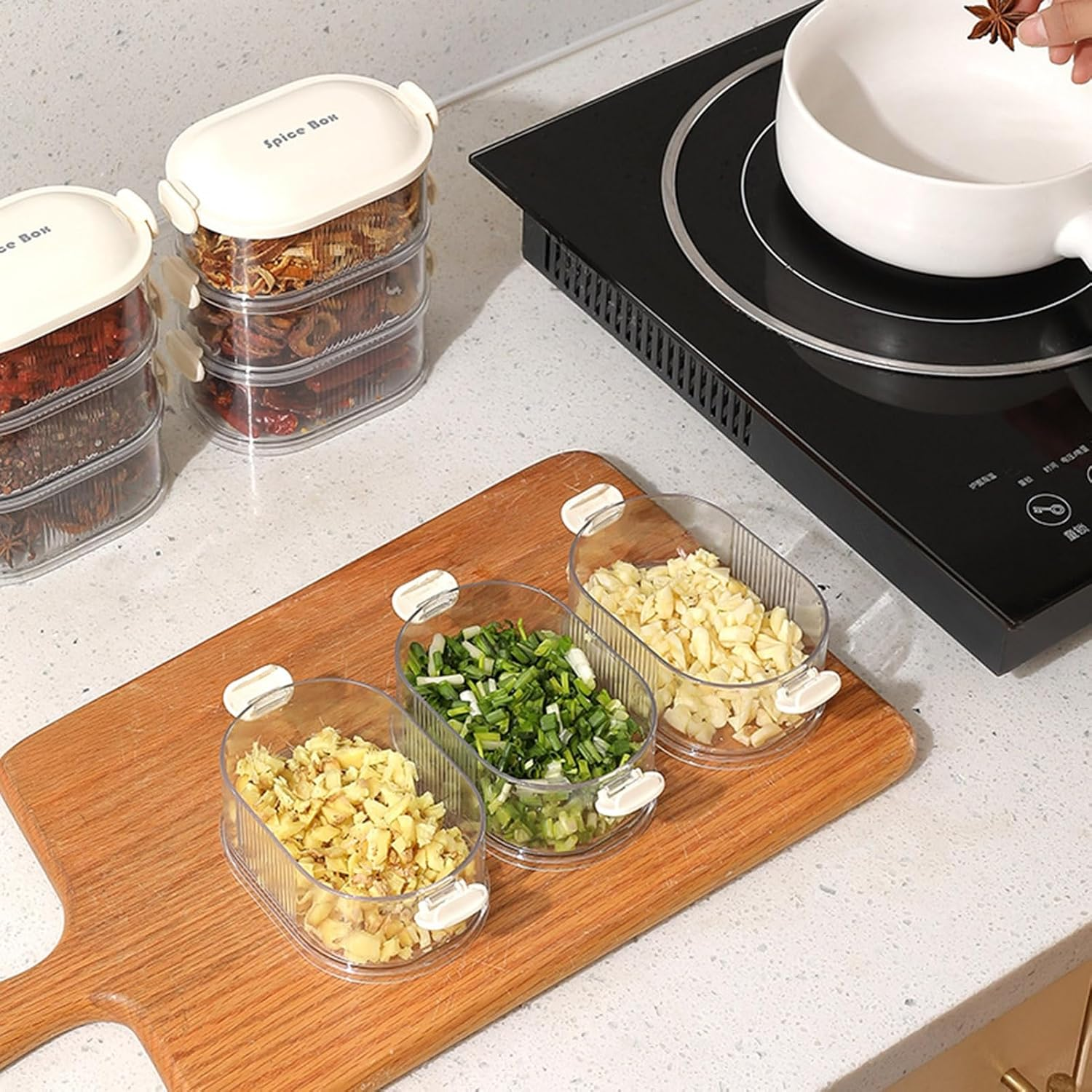 Seasoning Storage Box, 4 Layers Multi-Layered, Multi Tableware Set Accessories