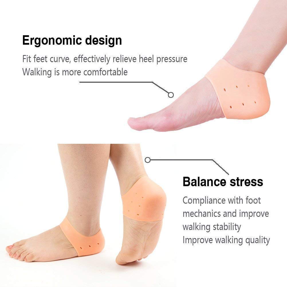 Orthopedic Silicone Heel Protectors, Medical Grade Cushioned Heel Pads (Pair)