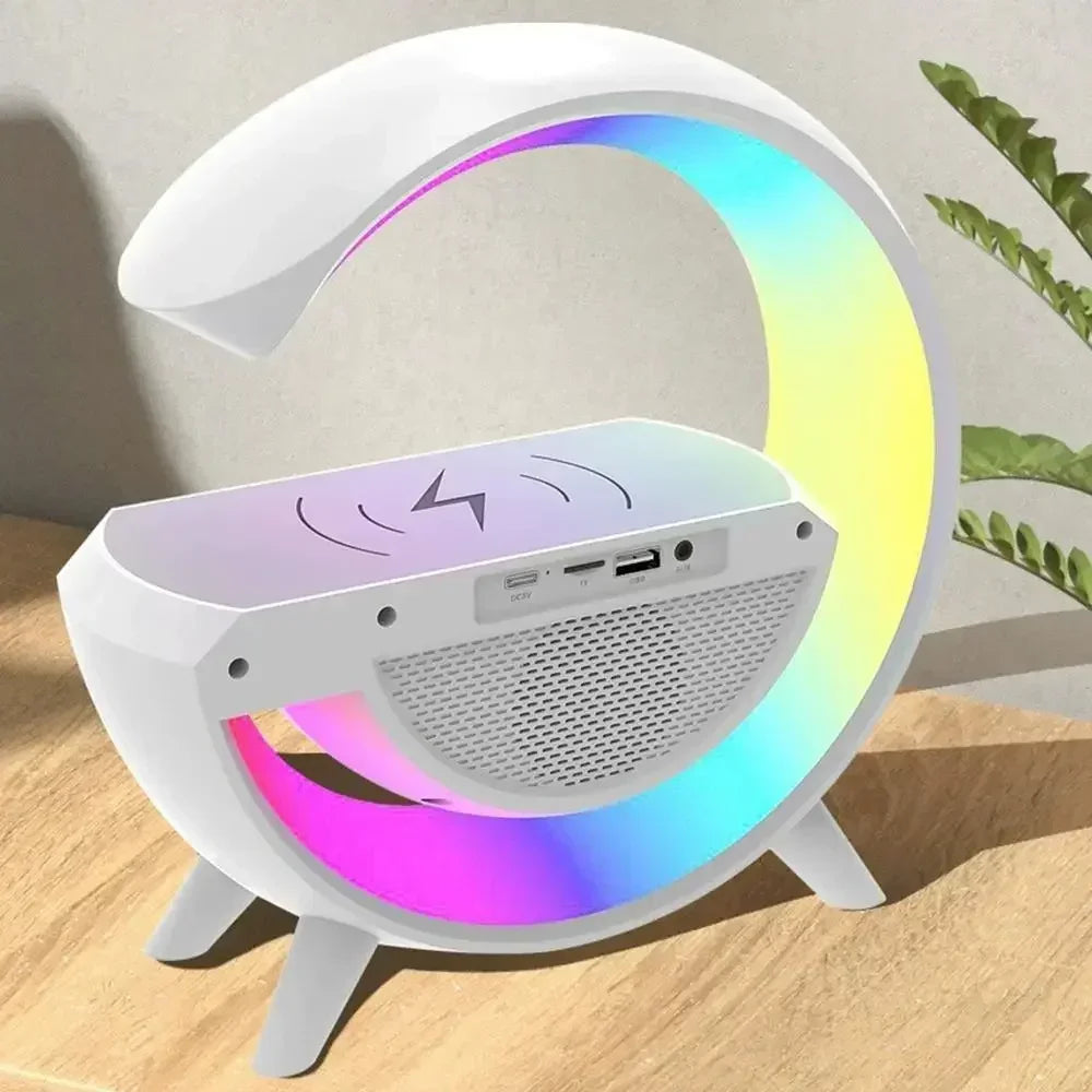 Speaker, Wireless Charger Lamp with LED Light and Alarm Clock