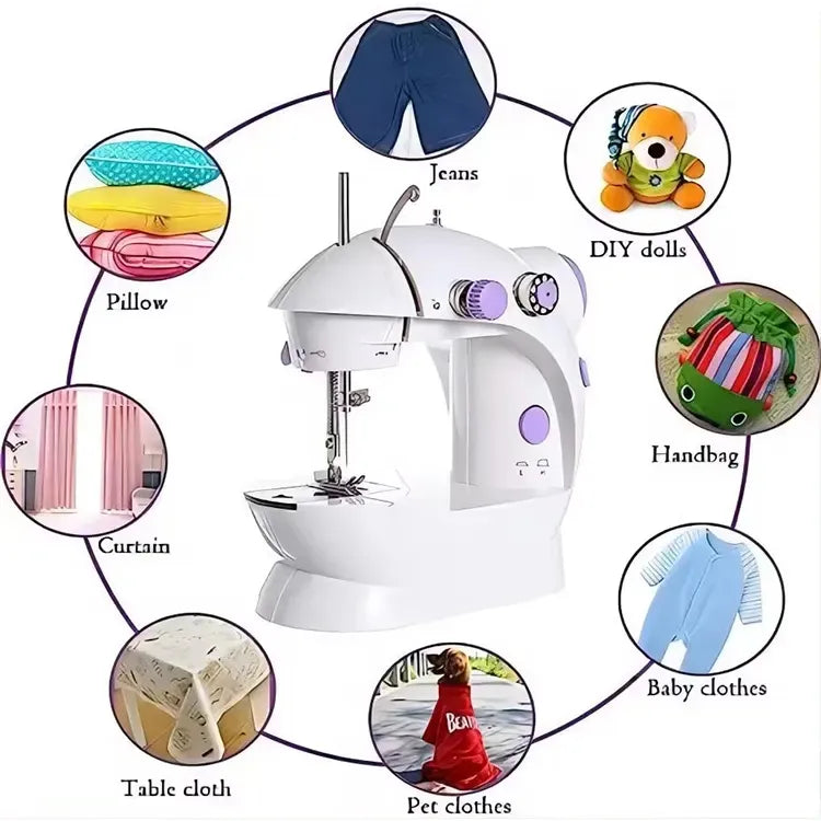 Portable Mini Sewing Machine, Compact Dual-Power Stitching Machine