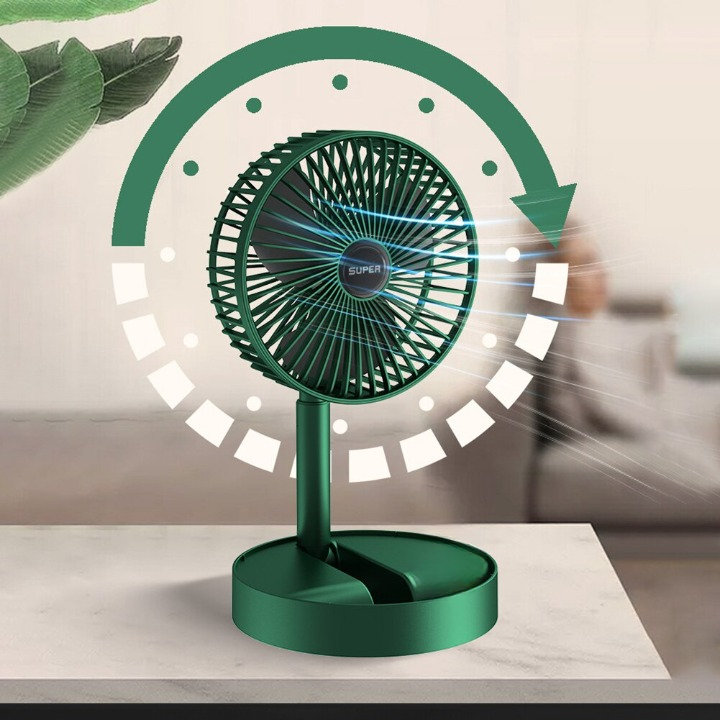Fan, Portable Foldable Telescopic USB Desk with Adjustable Angle