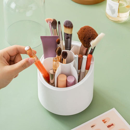 Makeup Brush Holder Organizer with Dustproof Lid & Travel Case