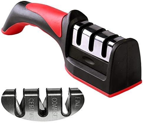 Knife Sharpener, With Fruit And Meat Knife Peele, Three-piece Knife Sharpener Set