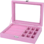 Jewelry Storage Organizer Box with Lock – Velvet Interior Case