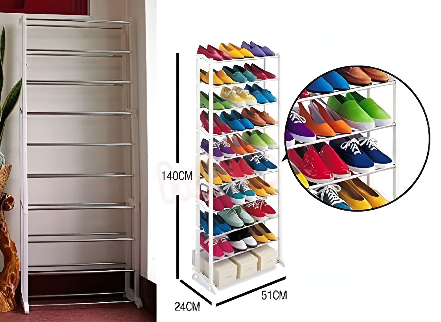 Shoe Rack, 10 Layer Storage Organizer, Lightweight Durable