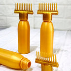Golden Hair Comb Applicator Bottle  Oil, Shampoo & Dye Dispenser Tool