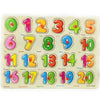 Wooden Number Puzzle Plate 1–20, Colorful Knob Pieces, for Early Learning