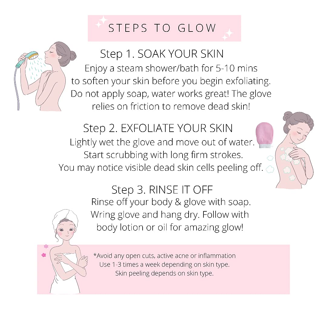 Gloves, Exfoliating Bath for Body Scrub and Dead Skin Removal