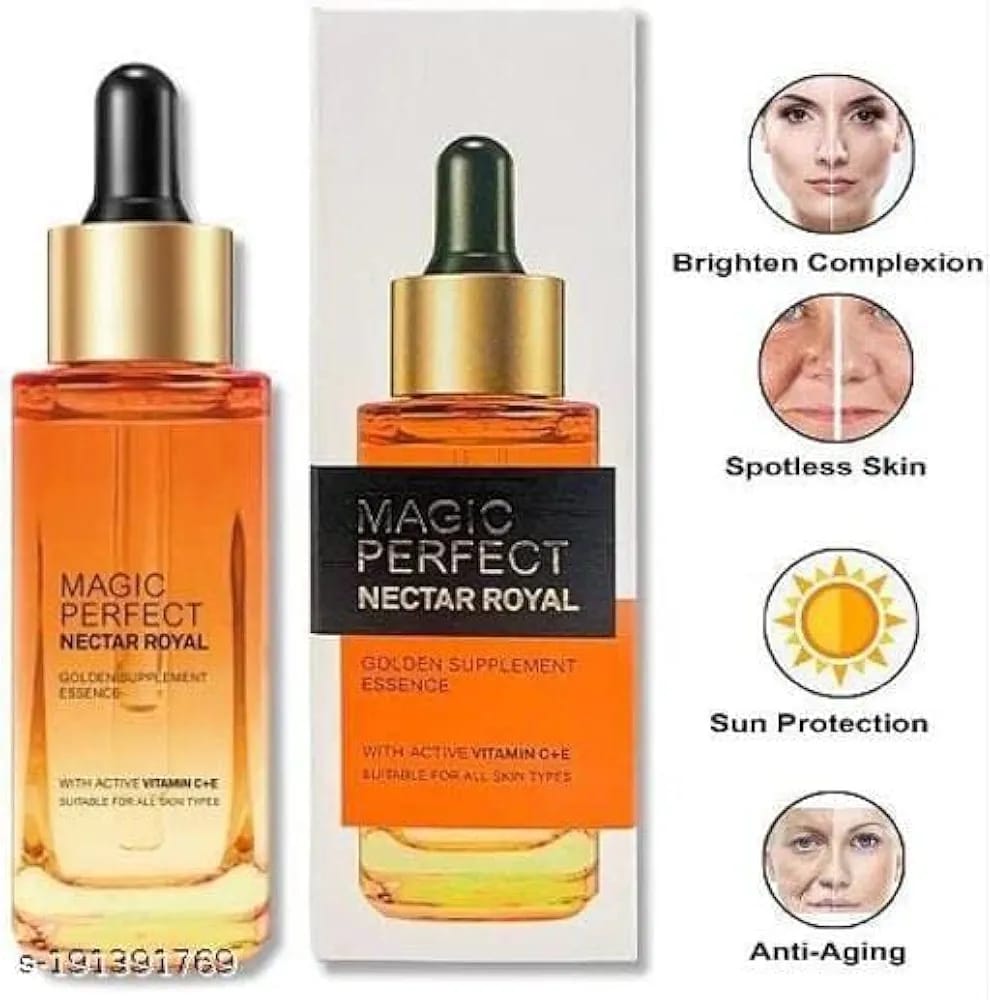 Maliao Magic Perfect Nectar Royal Vitamin C+E Serum – Restores Glow & Nourishes Dry, Dull Skin