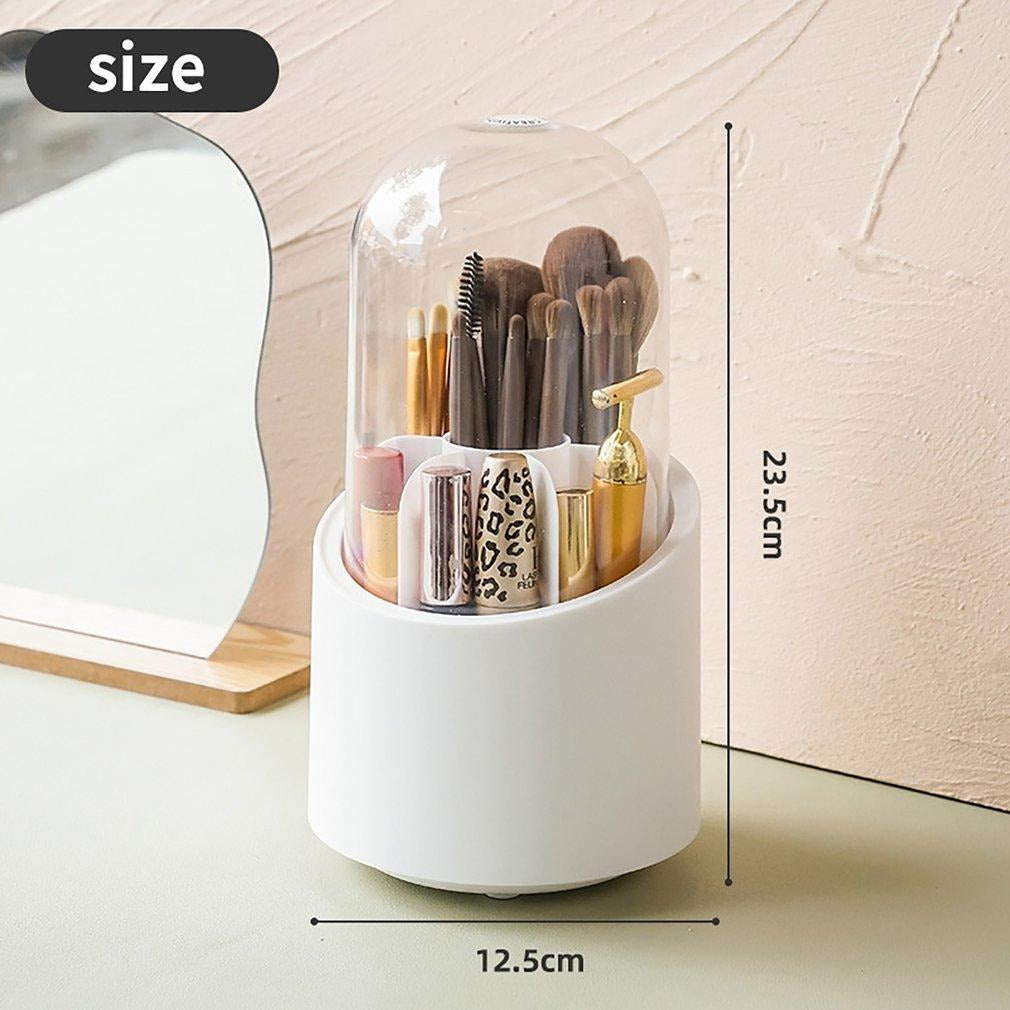 360 Degree Rotating Makeup Brush Storage Box Organizer