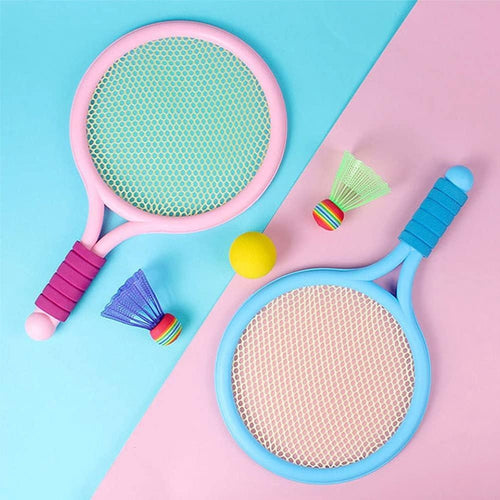Kids Badminton & Tennis Racket Set, Easy-To-Handle Outdoor Sports Toy With 2 Rackets