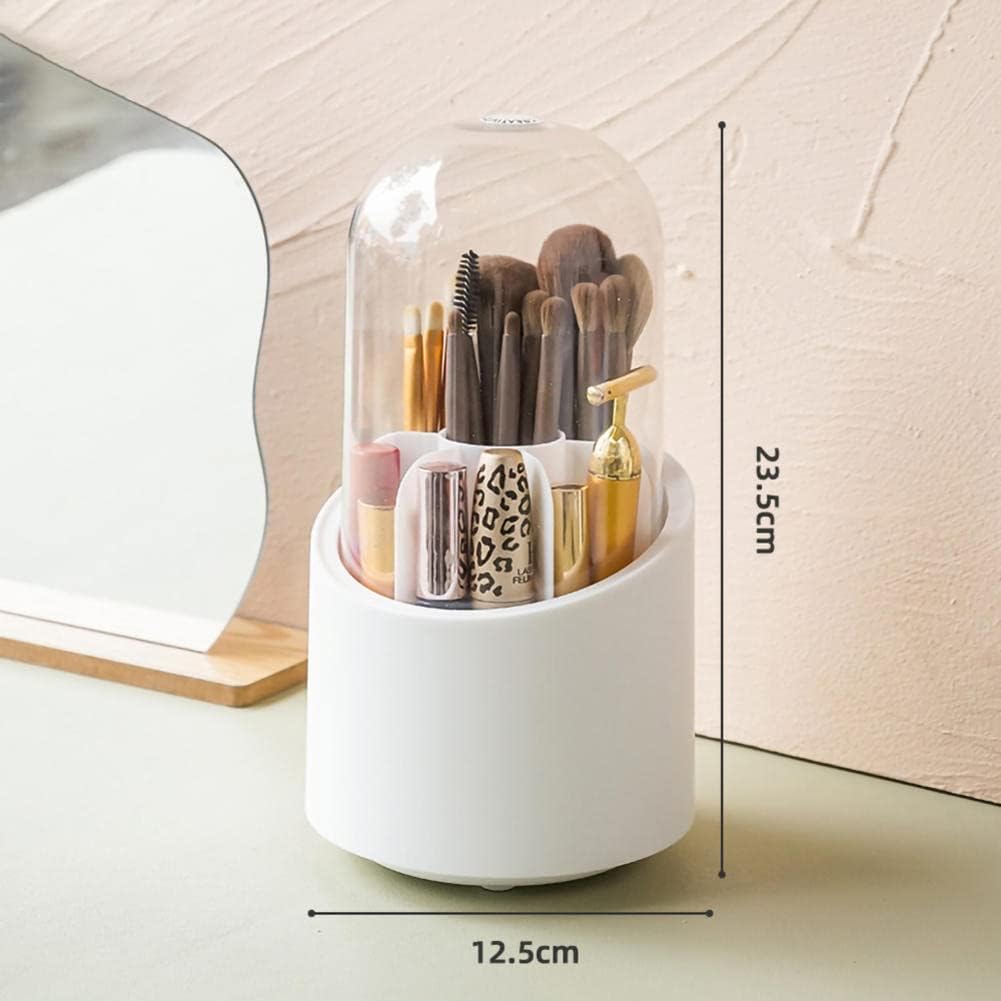 Makeup Brush Holder Organizer with Dustproof Lid & Travel Case