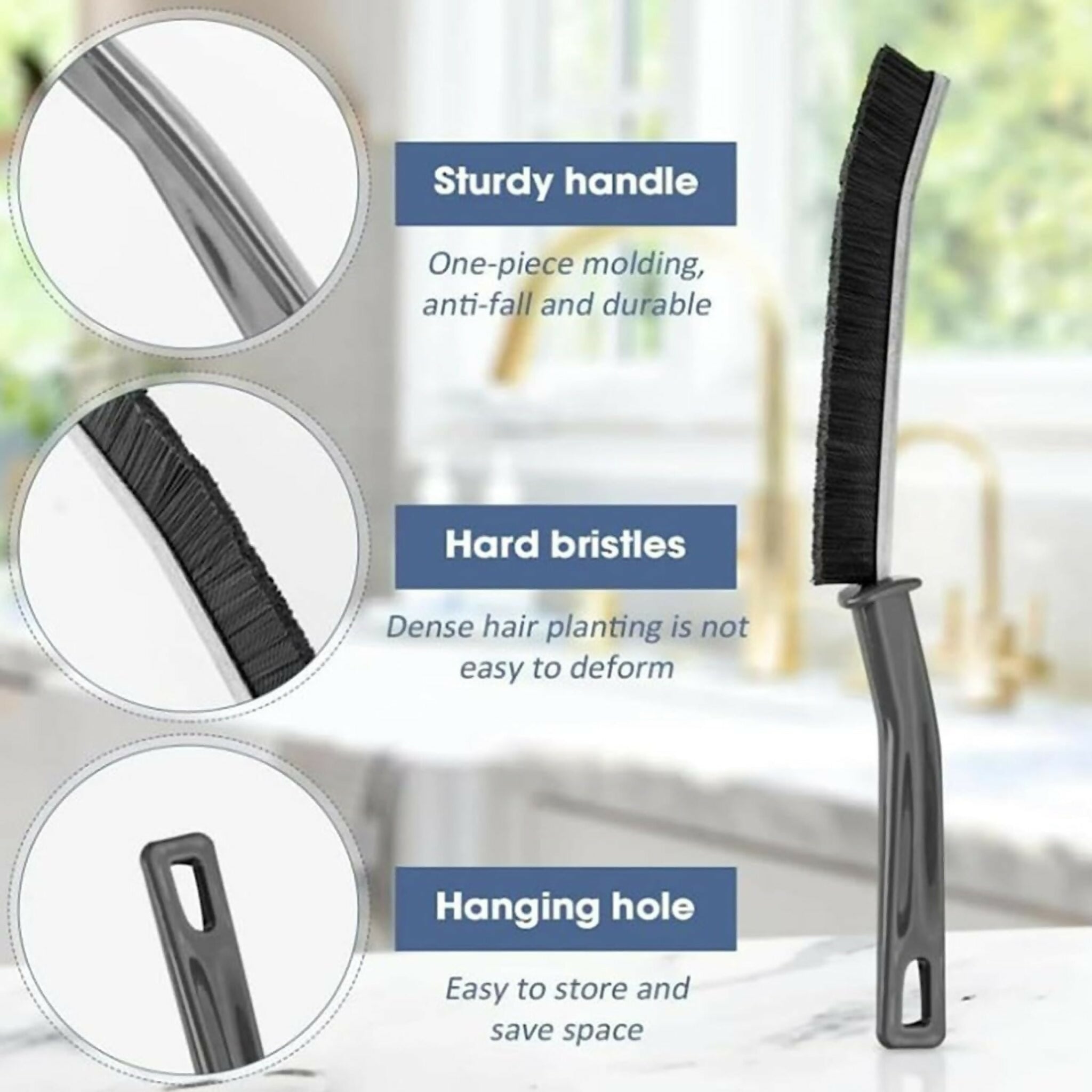 2 PCS Hard Bristle Crevice Cleaning Brush