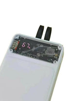 66W Fast Charging 20,000mAh Power Bank with Built-in Cables (White)