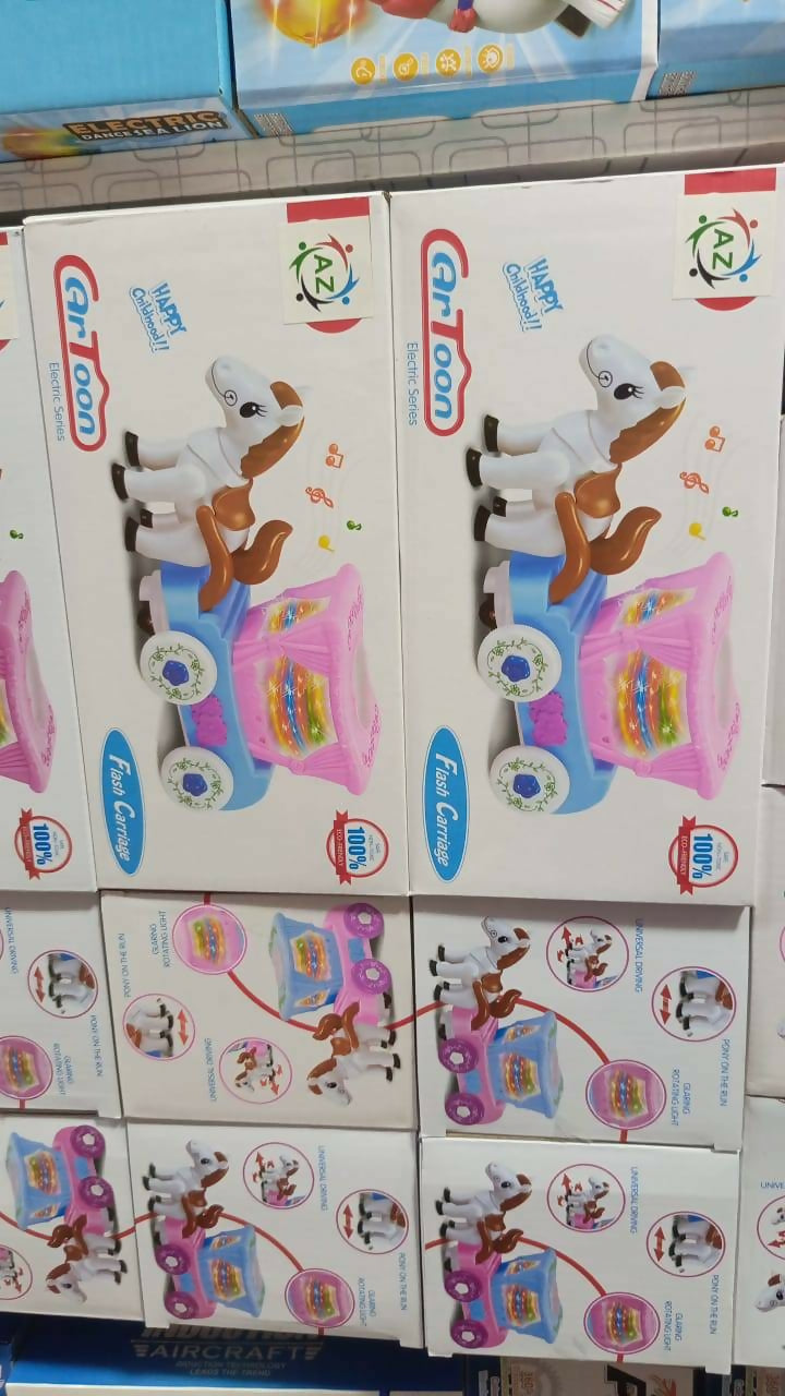 Cartoon Flash Carriage Musical Toy – Light & Sound Fun for Kids