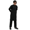 Jet Black Wash & Wear Kid’s Shalwar Kameez, Semi Formal, Premium Fabric