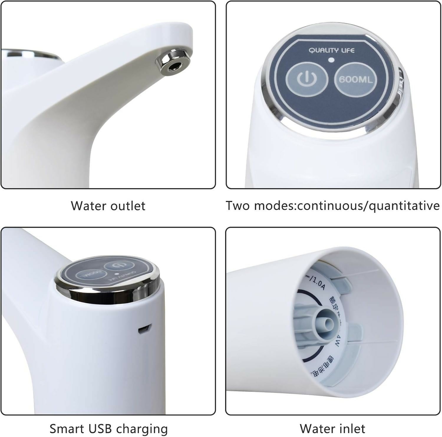 Touch Intelligent Electric Water Pump – Rechargeable Automatic Dispenser For Bottled Water With One -Touch Operation (Random Color)