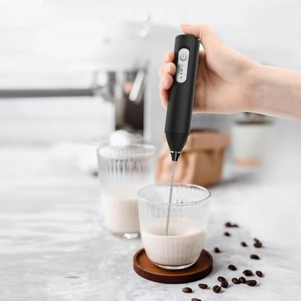 Electric Coffee & Egg Beater | USB Rechargeable | 2‑in‑1 Handheld Mixer | Adjustable Speed Frother & Milk Foamer