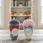 4Pc Colorful Satin Scrunchie Set in Clear Dome Cups – Soft Hair Ties, Random Colors