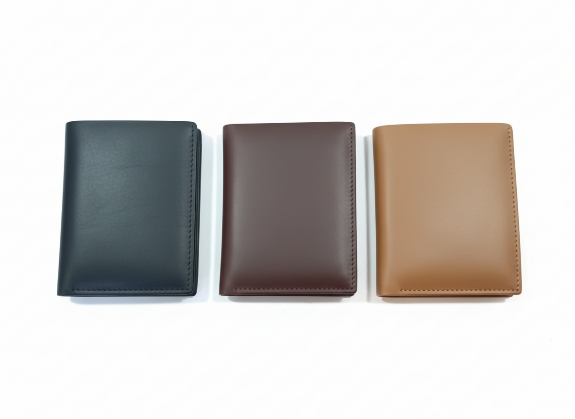 Original Cow Leather Handmade Men’s Wallet – Premium Slim Bifold Design, Available in Black, Brown & Mustard - Black