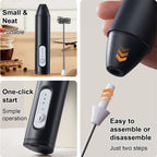 USB Rechargeable Handheld Milk Frother with Stainless Steel Whisk