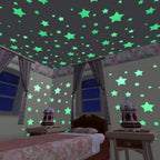 Wall Stickers, Luminous Star Glow in Dark Ceiling Decoration - 100 Pieces