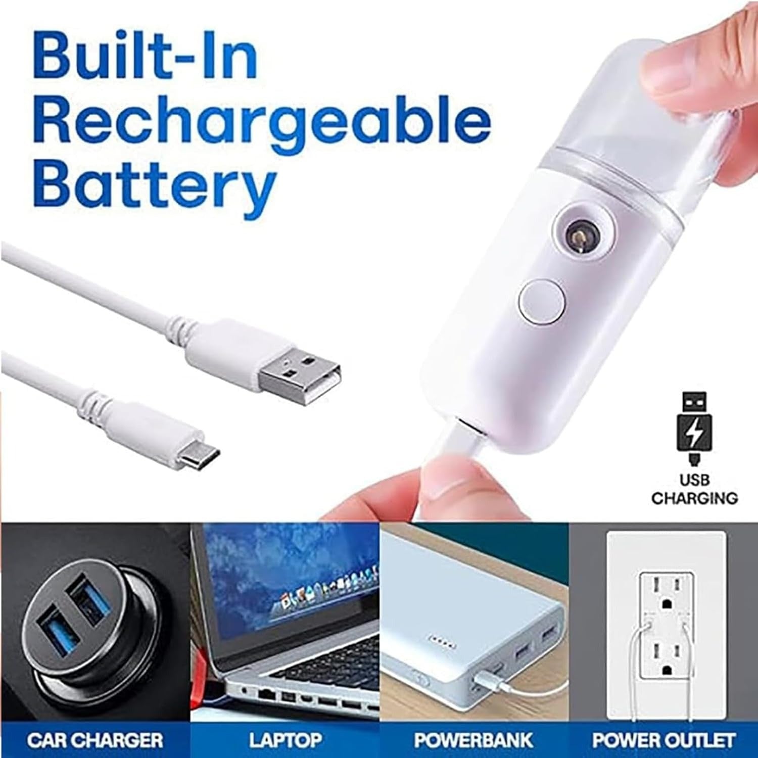 Nano Facial Mist Sprayer Portable USB Rechargeable Hydration Device