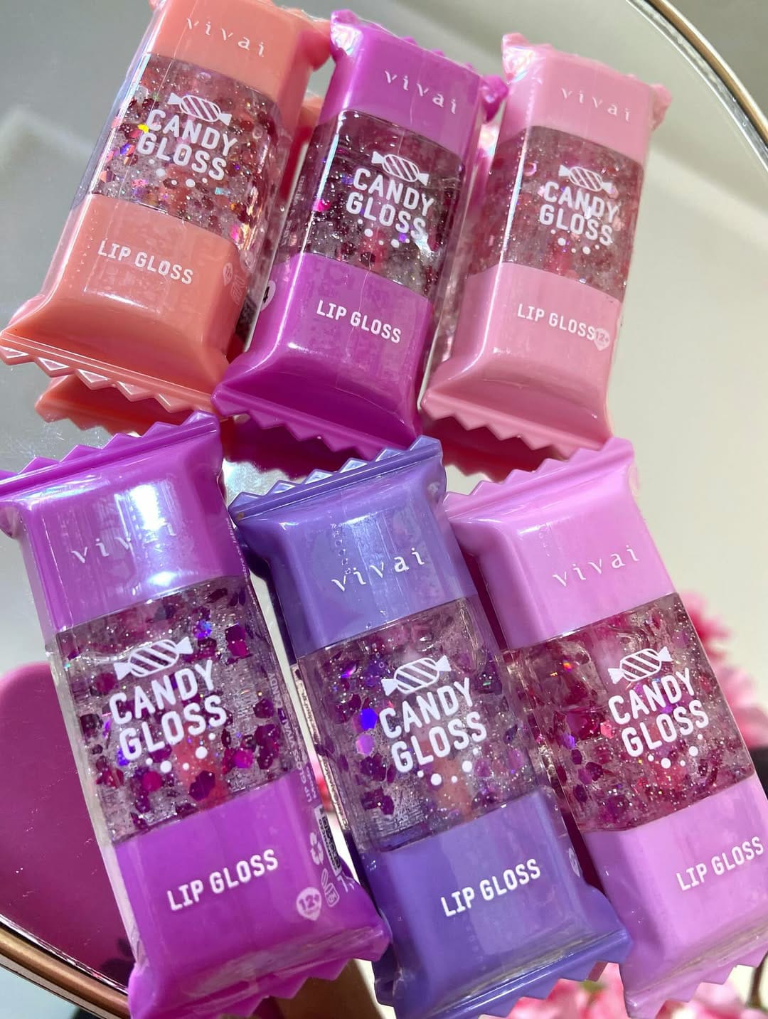Cute Candy Lip Gloss Pack Of 6 Glossy Hydrating Set