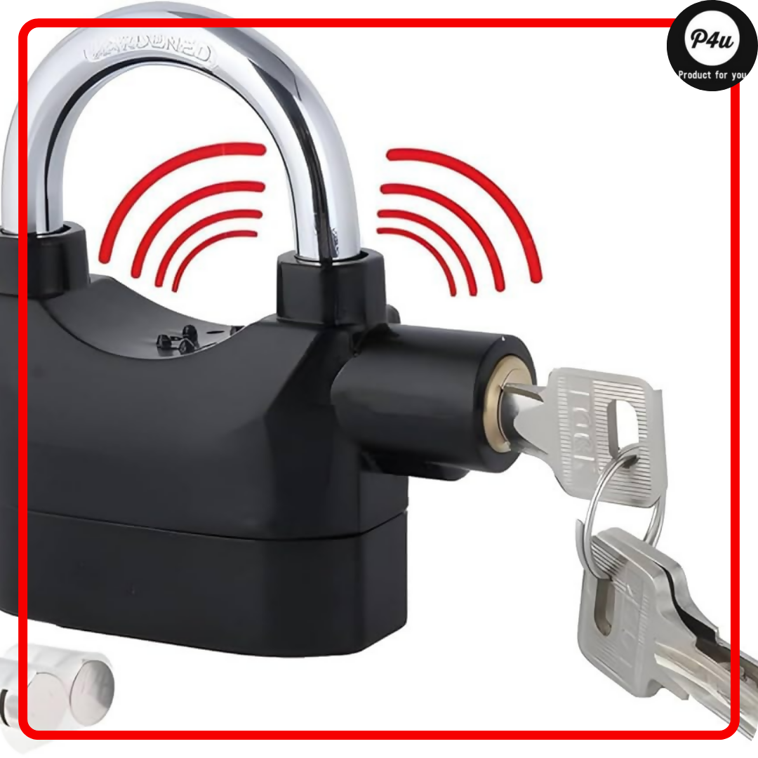 Heavy Duty Anti-Theft Alarm Padlock – Smart Stainless Steel Lock with 110dB Siren