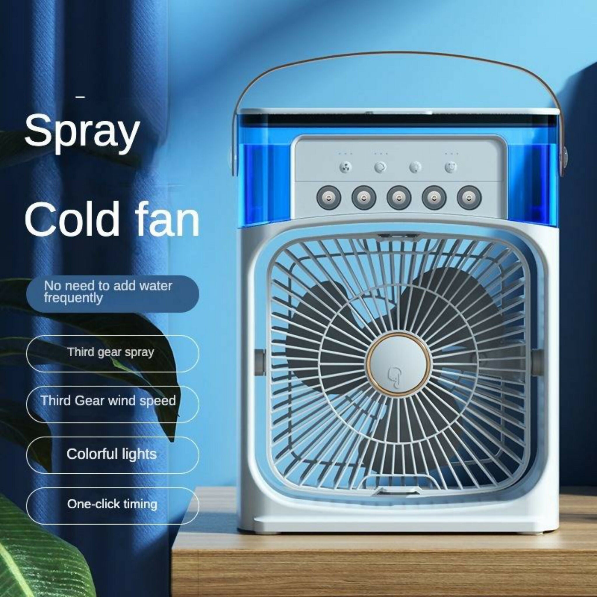 11-Inch Mist Fan with LED Light – USB Portable Cooling Fan & Humidifier