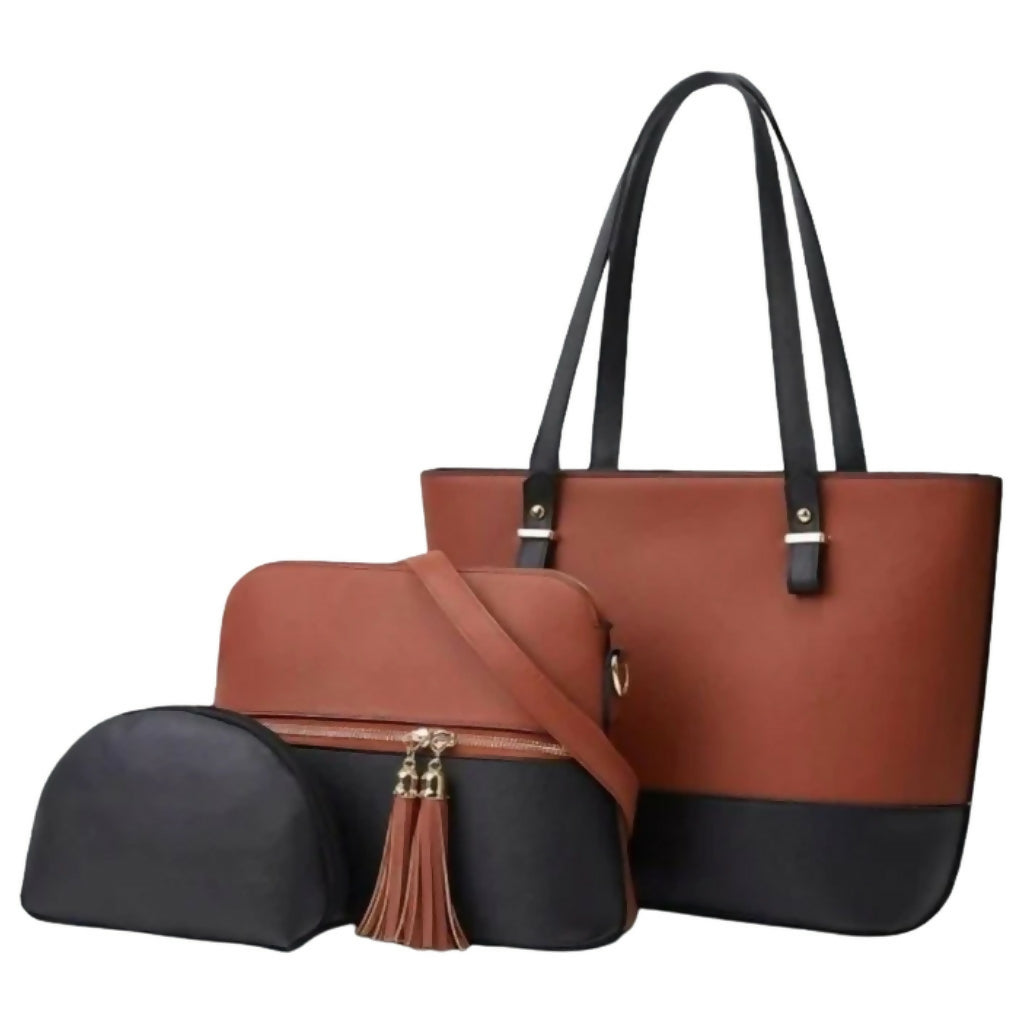 3 Piece Tote Handbag Set, Elegant Durable Design, for Women Daily Use