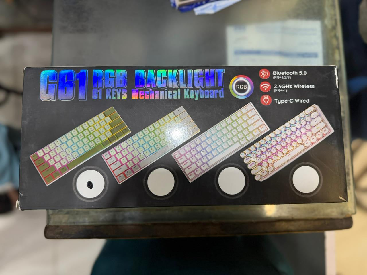 GB1 RGB Mechanical Keyboard, 61-Key Triple Mode Wireless