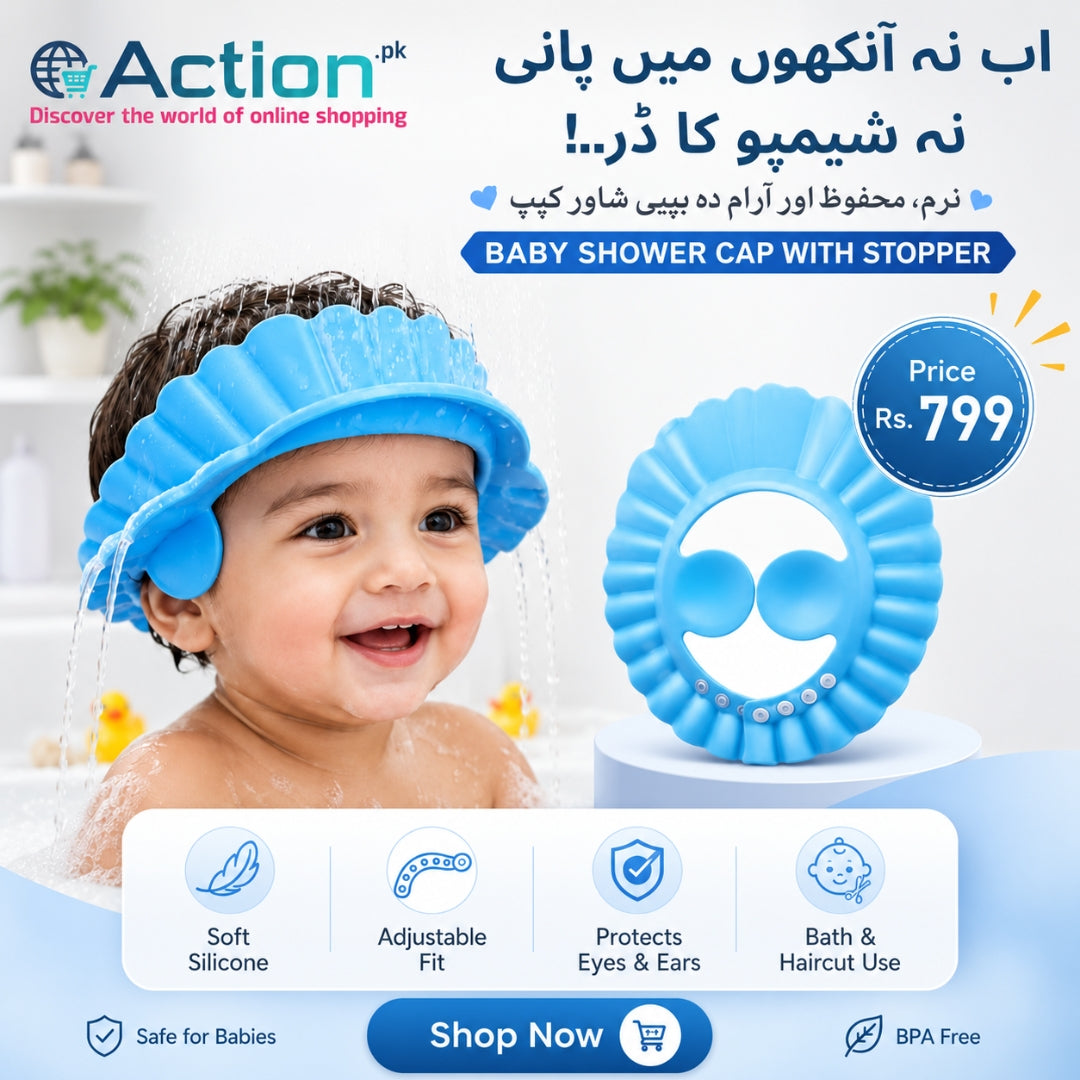 Bathing Hat, Baby Shampoo Shower Cap Adjustable