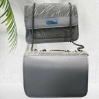 Luxury Women’s Shoulder Bag in Grey Faux Leather for Casual, Work, and Formal Use