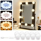 10 Bulb Vanity Mirror LED Light Kit – 3 Modes USB Makeup Lights