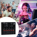 V8 Bm-800 Podcast Mic Set With Live Sound Card Condenser Microphone With Rechargeable 12 Kinds Of Auxiliary Background For Karaoke Singing Youtube Recording Mic