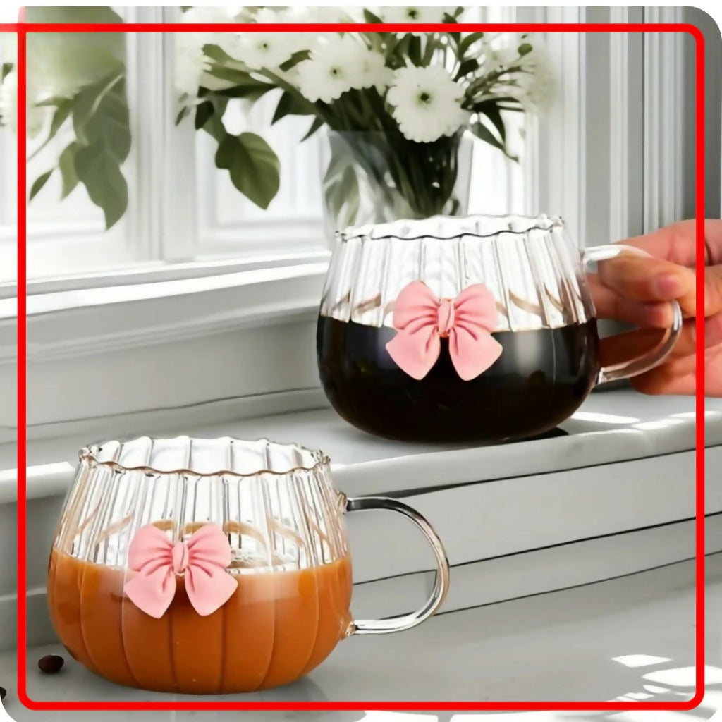Stylish Bow Cup, Aesthetic Coffee & Tea Mug with Bow Handle, for Home, Office & Gift Use
