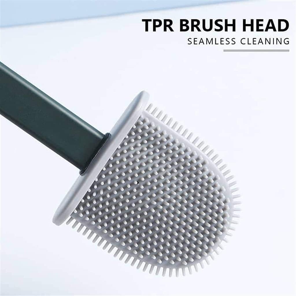 Cleaning Brush, Silicone Toilet Brush with Quick Dry Holder for Bathroom