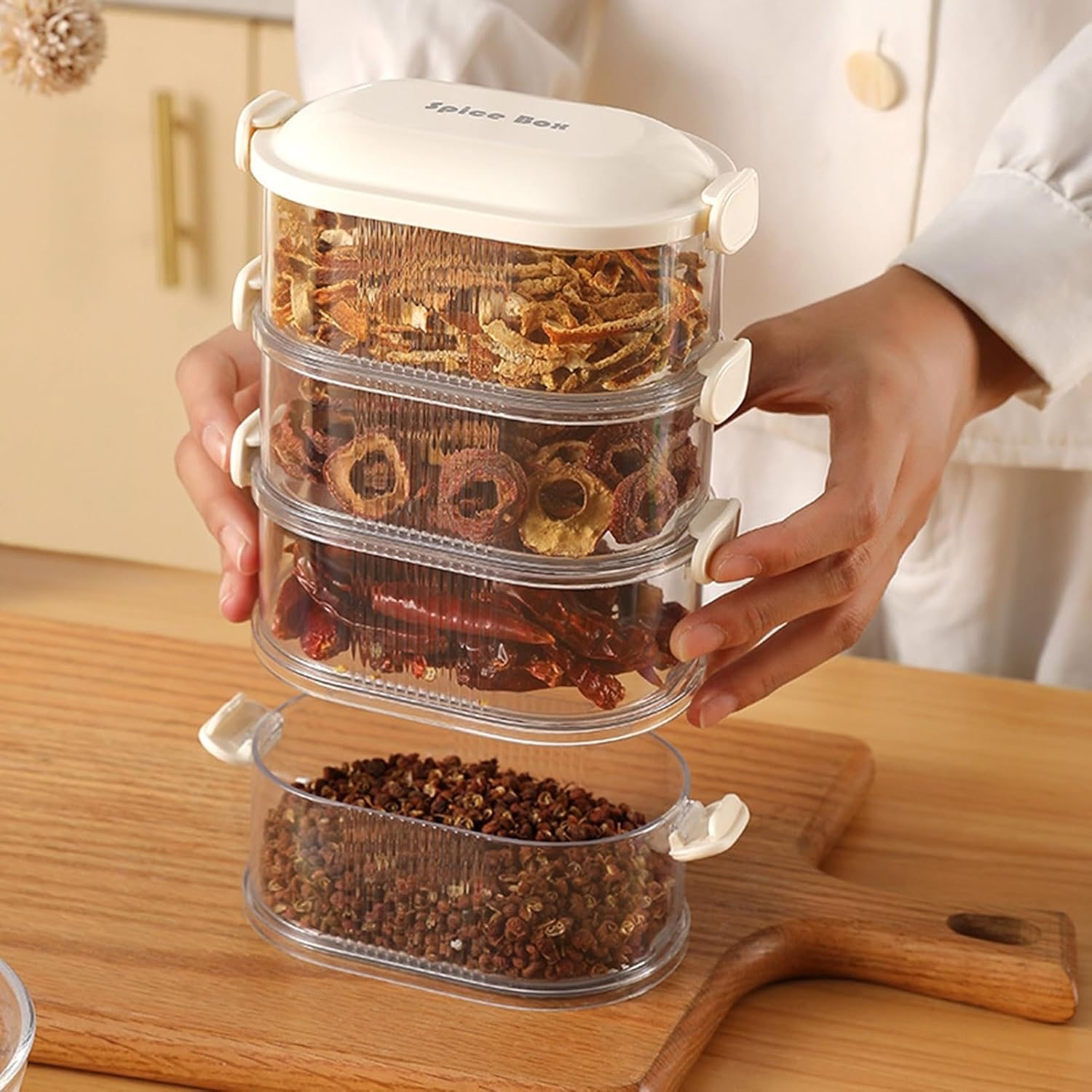 Seasoning Storage Box, 4 Layers Multi-Layered, Multi Tableware Set Accessories