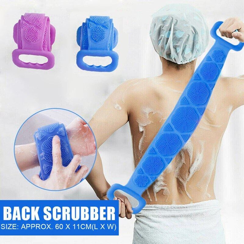 Silicone Back Scrubber Bath Belt, Exfoliator for Deep Cleaning and Massage