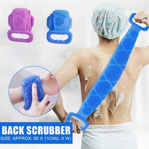 Silicone Back Scrubber Bath Belt, Exfoliator for Deep Cleaning and Massage